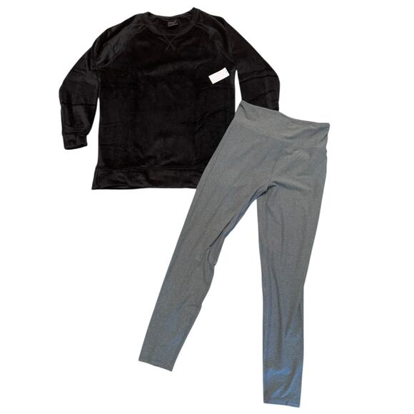 32 Degrees Heat Gray 2 Piece Pajama Set Tunic & High Waisted Leggings Medium - Picture 1 of 6